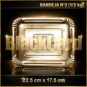 BANDEJA ORO RECT N°2 (1/2 kg) (22,5 x 17,5 cm)