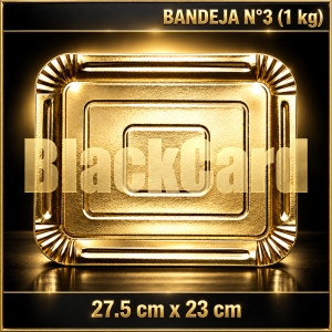 BANDEJA ORO RECT N°3 (1 kg) (27,5 x 23 cm)