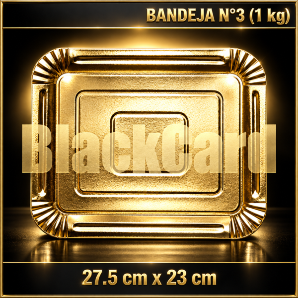 BANDEJA ORO RECT N°3 (1 kg) (27,5 x 23 cm)