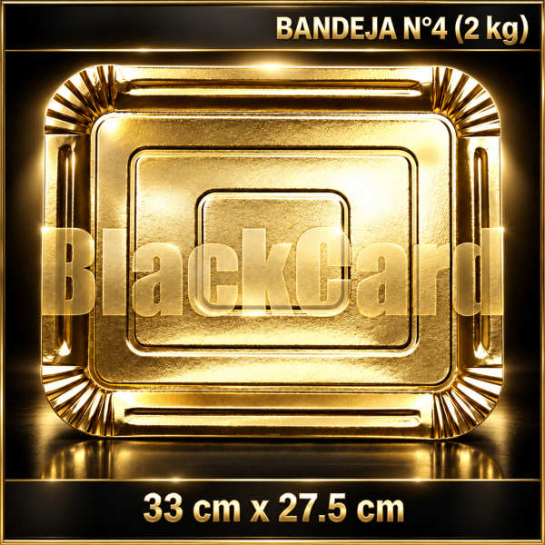 BANDEJA ORO RECT N°4 (2 kg) (33 x 27,5 cm)