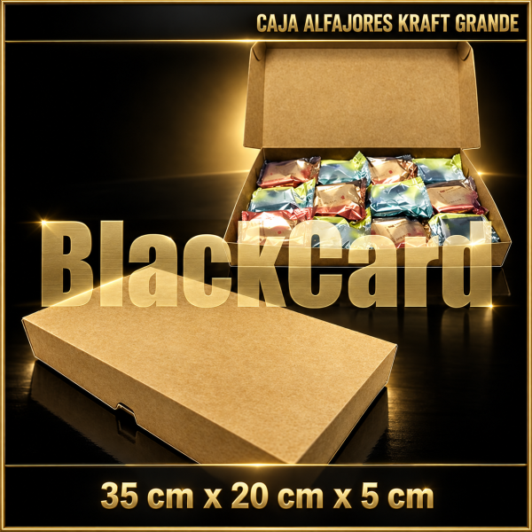 CAJA ALFAJORES GRANDE EN KRAFT (35 x 20 x 5)