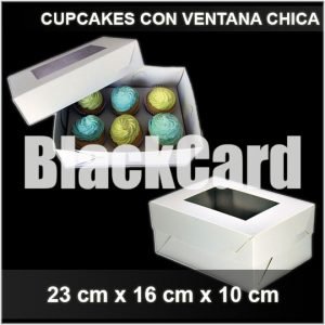 Caja Cupcakes con Visor Chica en Blanco distribuidora envases descartables bahia blanca