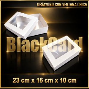 CAJA DESAYUNO CON VISOR BLANCO CHICA (23x16x10cm)