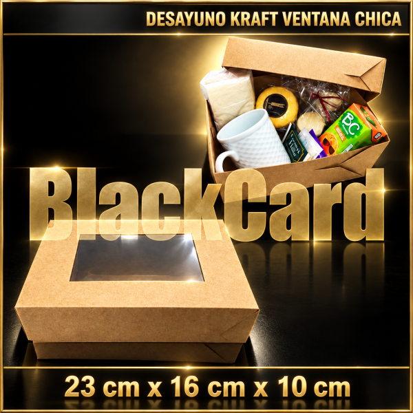 CAJA DESAYUNO CON VISOR KRAFT CHICA (23x16x10cm)