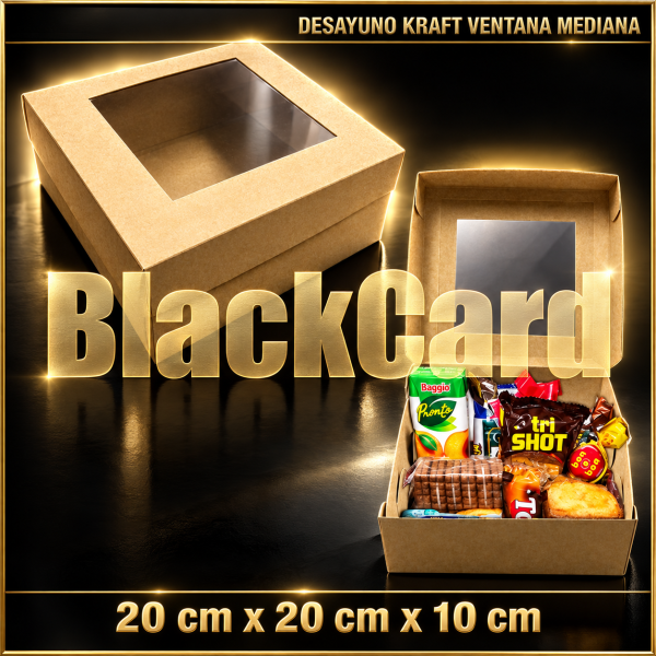 CAJA DESAYUNO CON VISOR KRAFT MEDIANA (20x20x10cm)