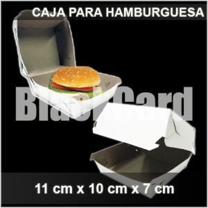 Caja Hamburguesa en Blanco envases descartables black card