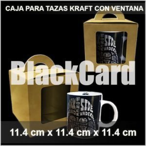Caja Taza con Visor en Kraft (11 x 11 x 11)