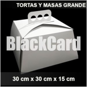 Caja P/Torta y Masas Grande a en Blanco distribuidora envases descartables bahia blanca