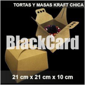Caja P/Torta y Masas Chica en Kraft distribuidora envases descartables bahia blanca