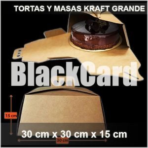 Caja P/Torta y Masas Grande a en Kraft distribuidora envases descartables bahia blanca