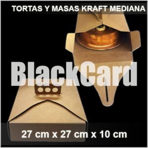 Caja P/Torta y Masas Mediana a en Kraft distribuidora envases descartables bahia blanca