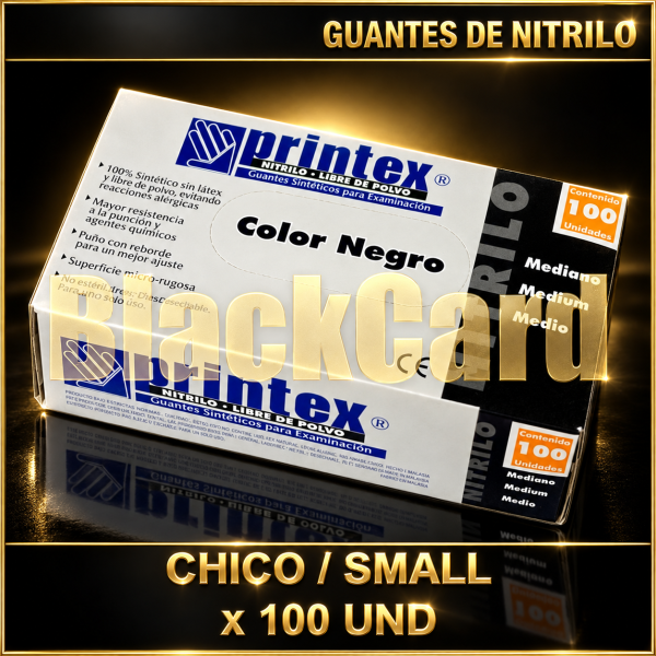GUANTE DE NITRILO NEGRO (CHICO/SMALL)