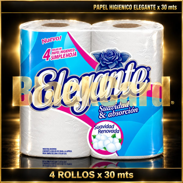 PAPEL HIGIENICO 4 x 30 mts ELEGANTE