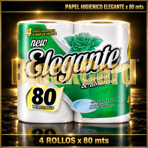PAPEL HIGIENICO 4 x 80 mts ELEGANTE
