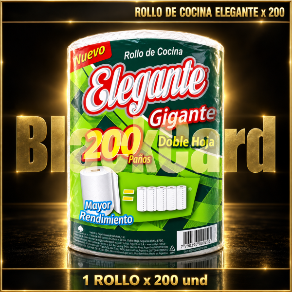 ROLLO DE COCINA x 200 HOJAS ELEGANTE