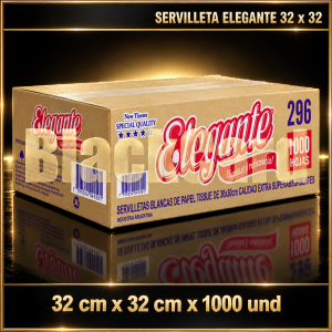 SERVILLETAS 32 cm x 32 cm ELEGANTE x 1000 und
