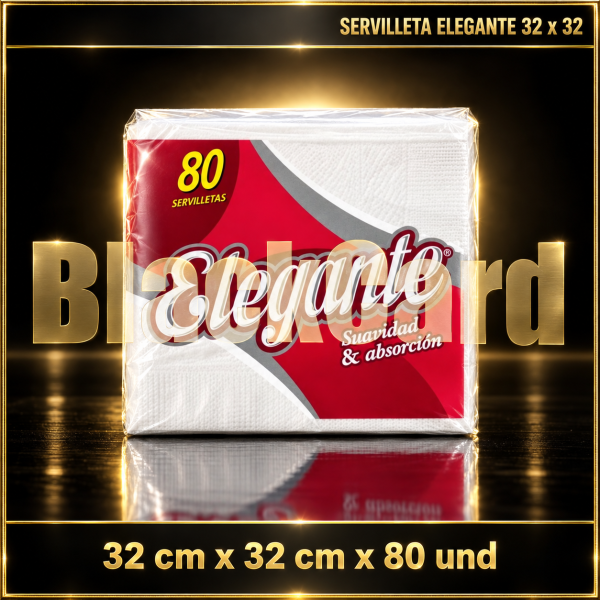 SERVILLETAS 32 cm x 32 cm ELEGANTE x 80 und