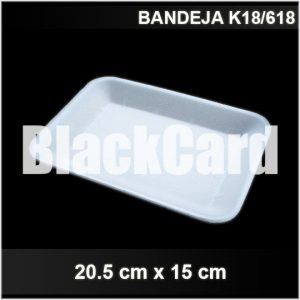 Bandeja Expandido K18/618 (20,5 x 15 cm) distribuidora de envases descartables