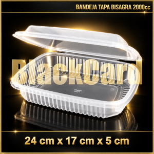 BANDEJA TAPA BISAGRA PP 2000cc (24 x 17 x5)