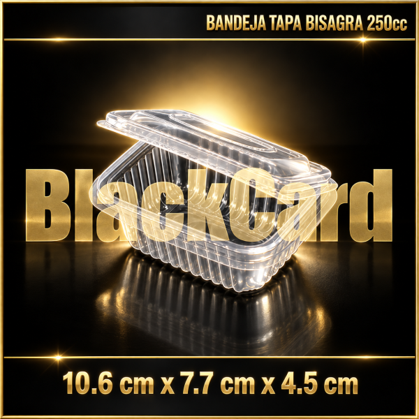 BANDEJA TAPA BISAGRA PP 250cc (10,6 x 7,7 x 4,5)