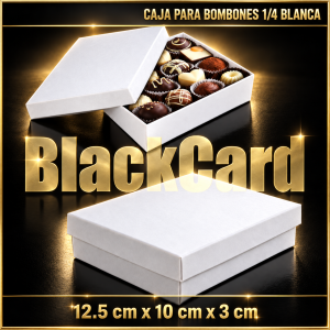 CAJA BOMBON TAPA BLANCA 1/4 Kg (12,5 x 10 x 3 cm)