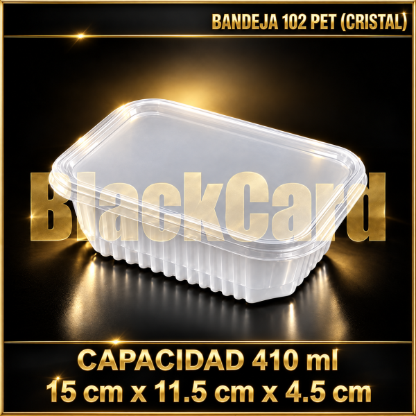 BANDEJA PLASTICO PET 102 (CRISTAL)
