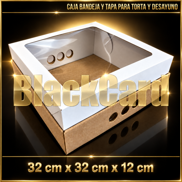 CAJA PARA TORTA Y DESAYUNO (32x32x12)