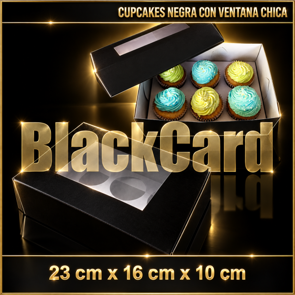 CUPCAKES CON VISOR CHICA EN NEGRA (23 x 16 x 10)