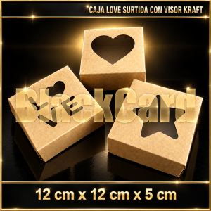 CAJA LOVE SURTIDA CON VISOR KRAFT (12 x 12 x 5)
