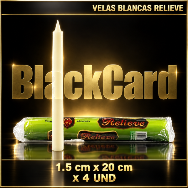 VELAS BLANCAS RELIEVE x 4 und SINA (LARGAS)