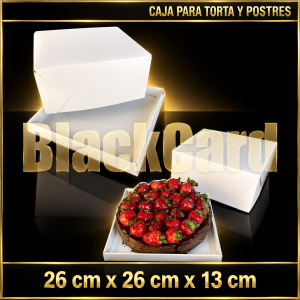 CAJA P/TORTA Y POSTRES EN BLANCO (26 x 26 x 13)