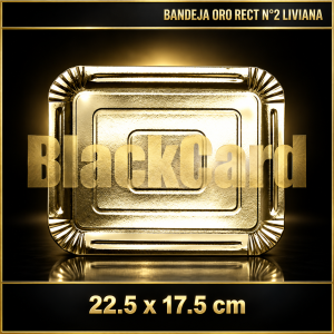 BANDEJA ORO RECT N°2 LIVIANA (1/2 kg) (22,5 x 17,5 cm)
