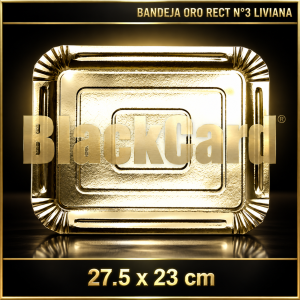 BANDEJA ORO RECT N°3 LIVIANA (1 kg) (27,5 x 23 cm)