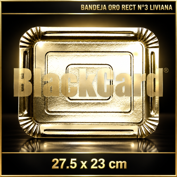 BANDEJA ORO RECT N°3 LIVIANA (1 kg) (27,5 x 23 cm)