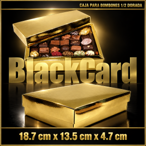 CAJA BOMBON TAPA DORADA 1/2 Kg (18,7 x 13,5 x 4,7 cm)