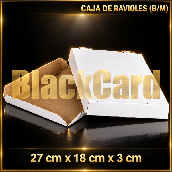 CAJA RAVIOLES (B/M) (27x18x3) (TAPA Y FONDO)
