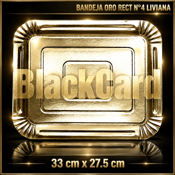 BANDEJA ORO RECT N°4 LIVIANA (2 kg) (33 x 27,5 cm)