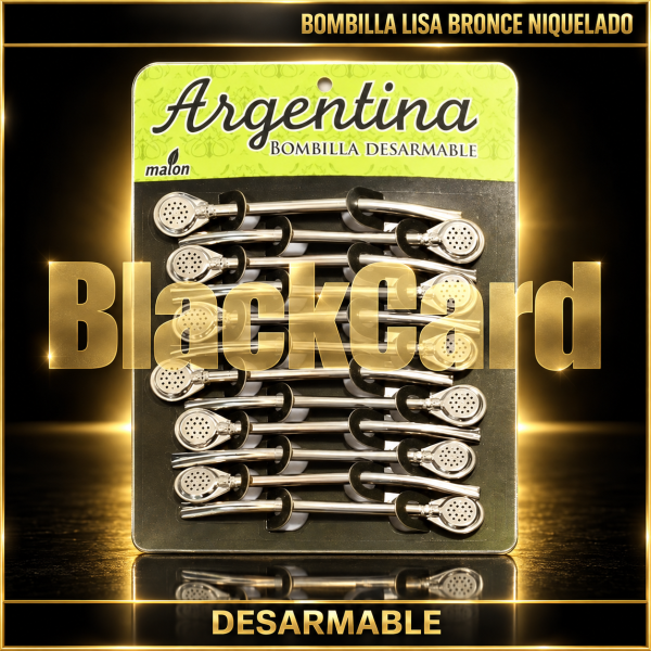 BOMBILLA LISA BRONCE NIQUELADO C/COCO DESARMABLE