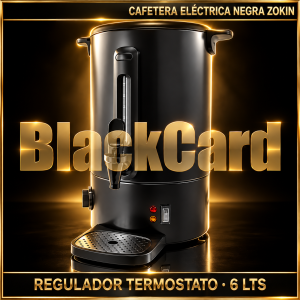 CAFETERA ELECTRICA REGULADOR TERMOSTATO NEGRA ZOKIN 6 LT