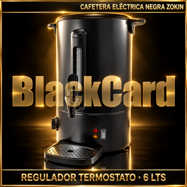 CAFETERA ELECTRICA REGULADOR TERMOSTATO NEGRA ZOKIN 6 LT