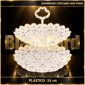 EXHIBIDOR CUPCAKES DOS PISOS PLASTICO