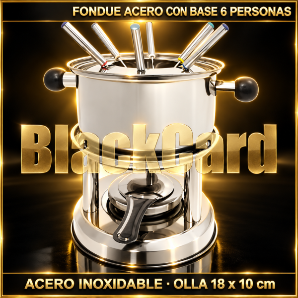FONDUE ACERO INOXIDABLE C/BASE 6 PERSONAS