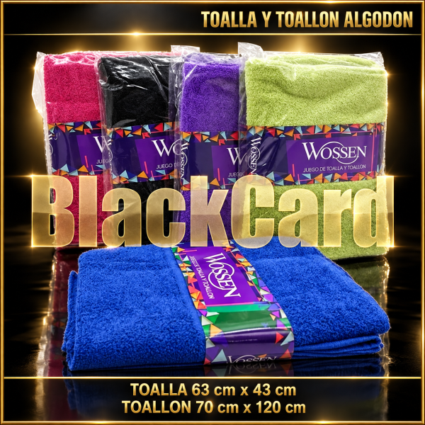 JUEGO TOALLA Y TOALLON ALGODON WOSSEN