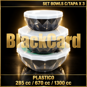 SET BOWLS C/TAPA CLASICOS X 3 285CC-670CC-1300CC