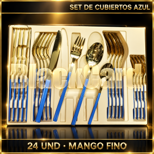 SET DE CUBIERTO AZUL MANGO FINO