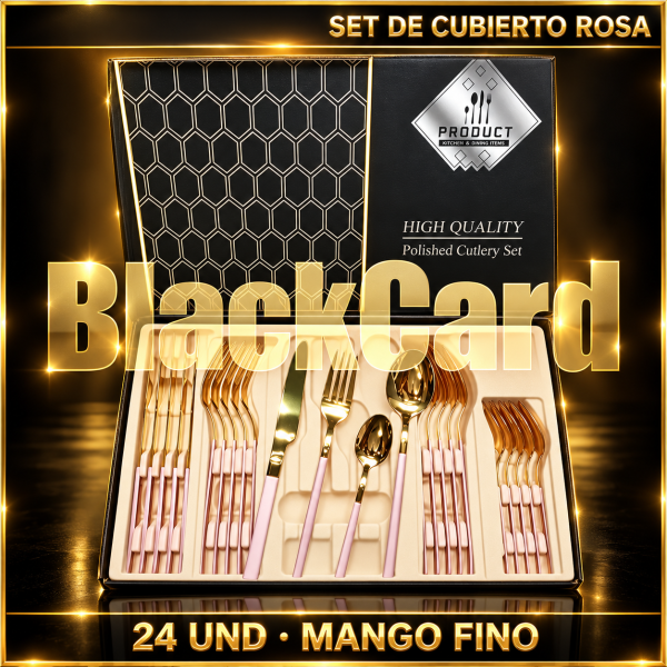 SET DE CUBIERTO ROSA MANGO FINO