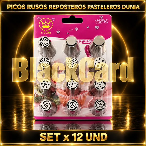 SET X12 PICOS RUSOS REPOSTEROS PASTELEROS DUNIA