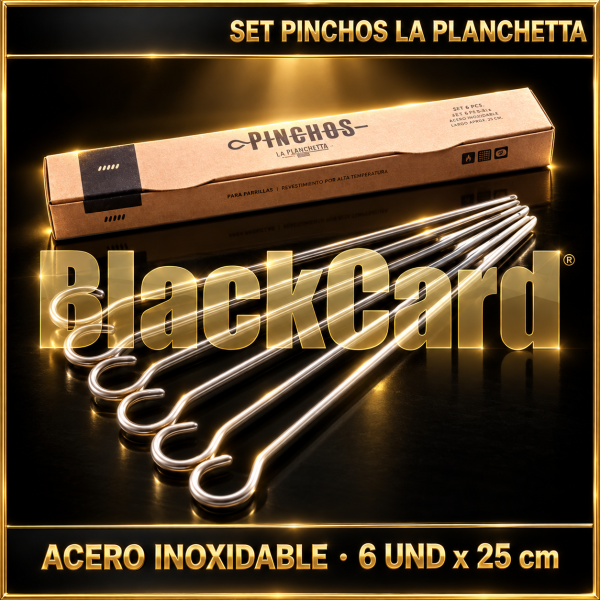 SET x6 PINCHOS ACERO INOX 25cm LA PLANCHETTA