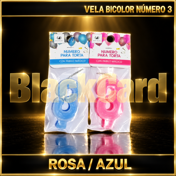VELA NUMERO 3 BICOLOR