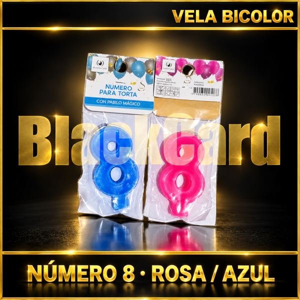 VELA NUMERO 8 BICOLOR